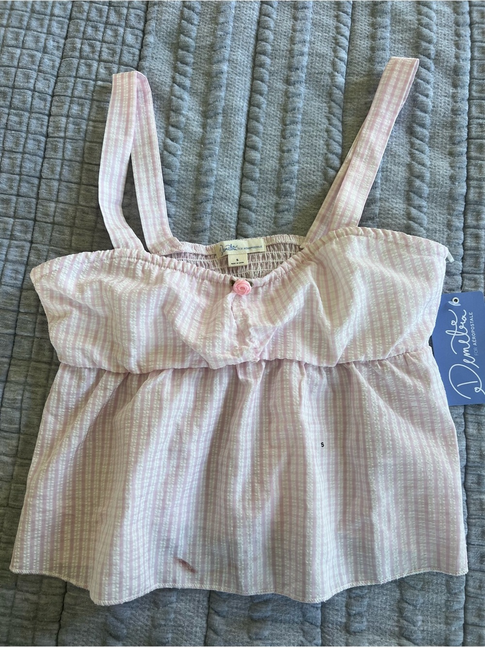 Aeropostale Pink & White Striped Girls' Cami Tank